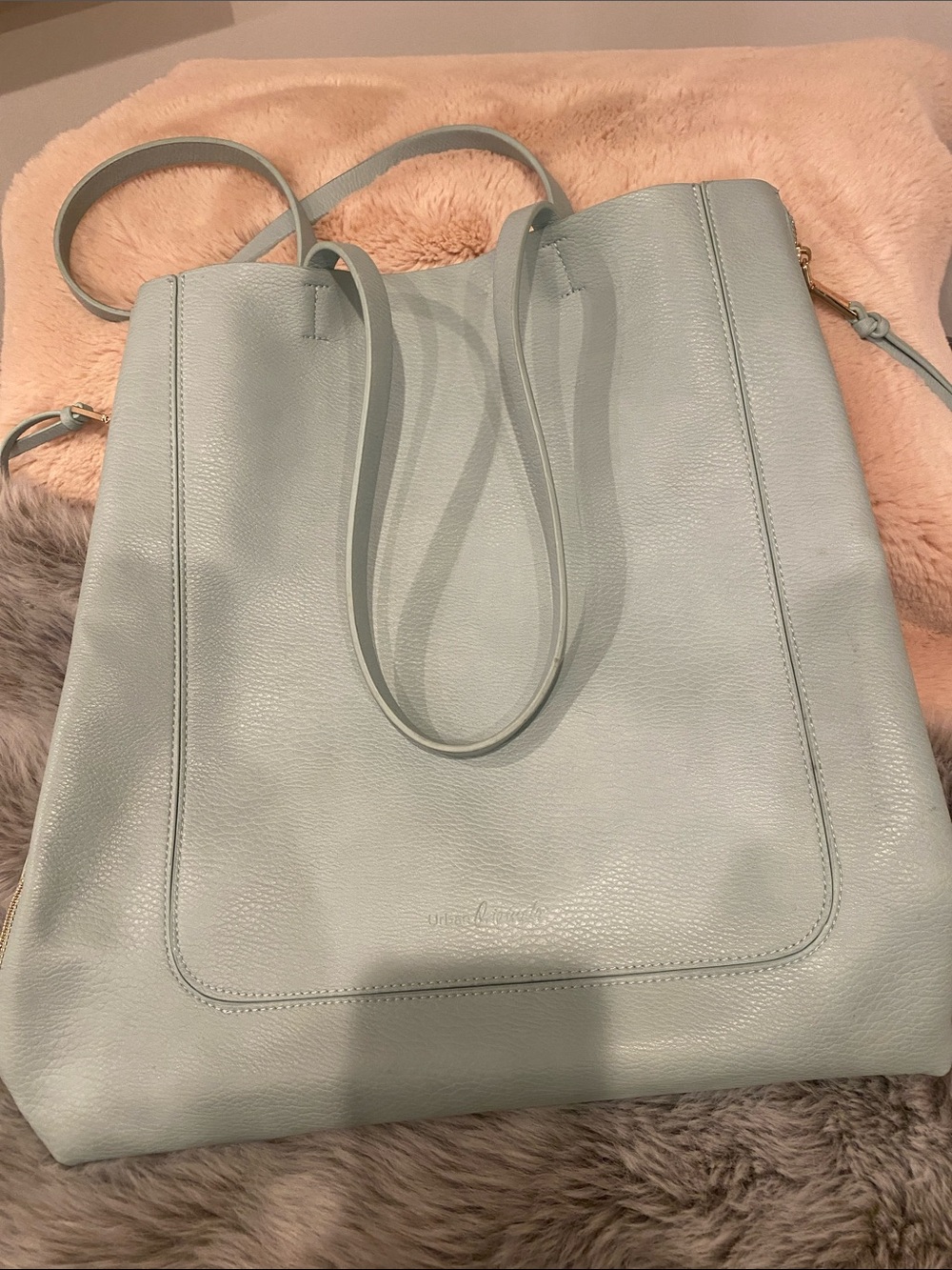 Urban Originals Powder Blue Leather Tote Bag